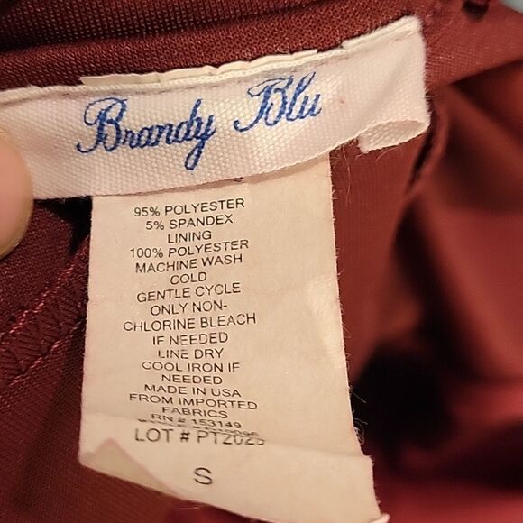 BRANDY BLU BURGUNDY LONG BACK SHORT FRONT SPAGHETTI STRAP WOMEN"S DRESS - Picture 10 of 10